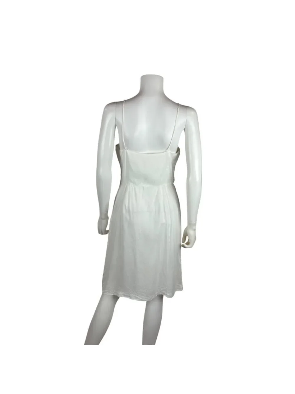 Vintage 90s Slip Dress Womens Extra Small White Knee Length Lingerie - Picture 9 of 10